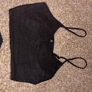 Black sparkly crop top